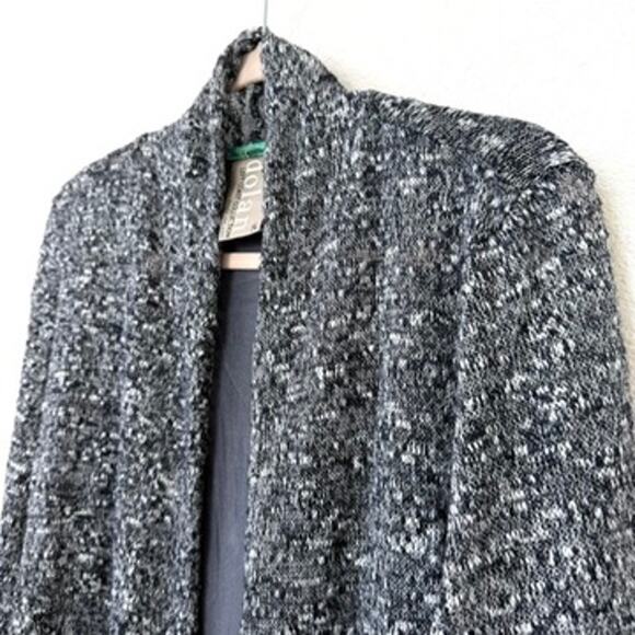 DOLAN LEFT COAST Collection Grey Black Bouclé Blazer-Style Cardigan Women’s XL - Picture 2 of 7